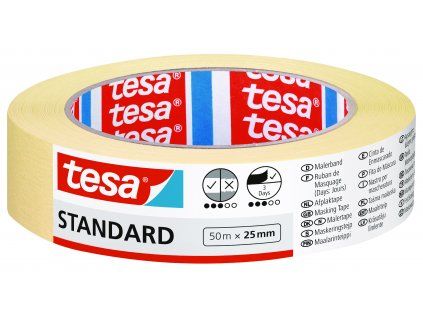 tesa® Maskovací páska STANDARD (Barva béžová, Doplňující informace 1 role, Rozměr 50 m x 50 mm)
